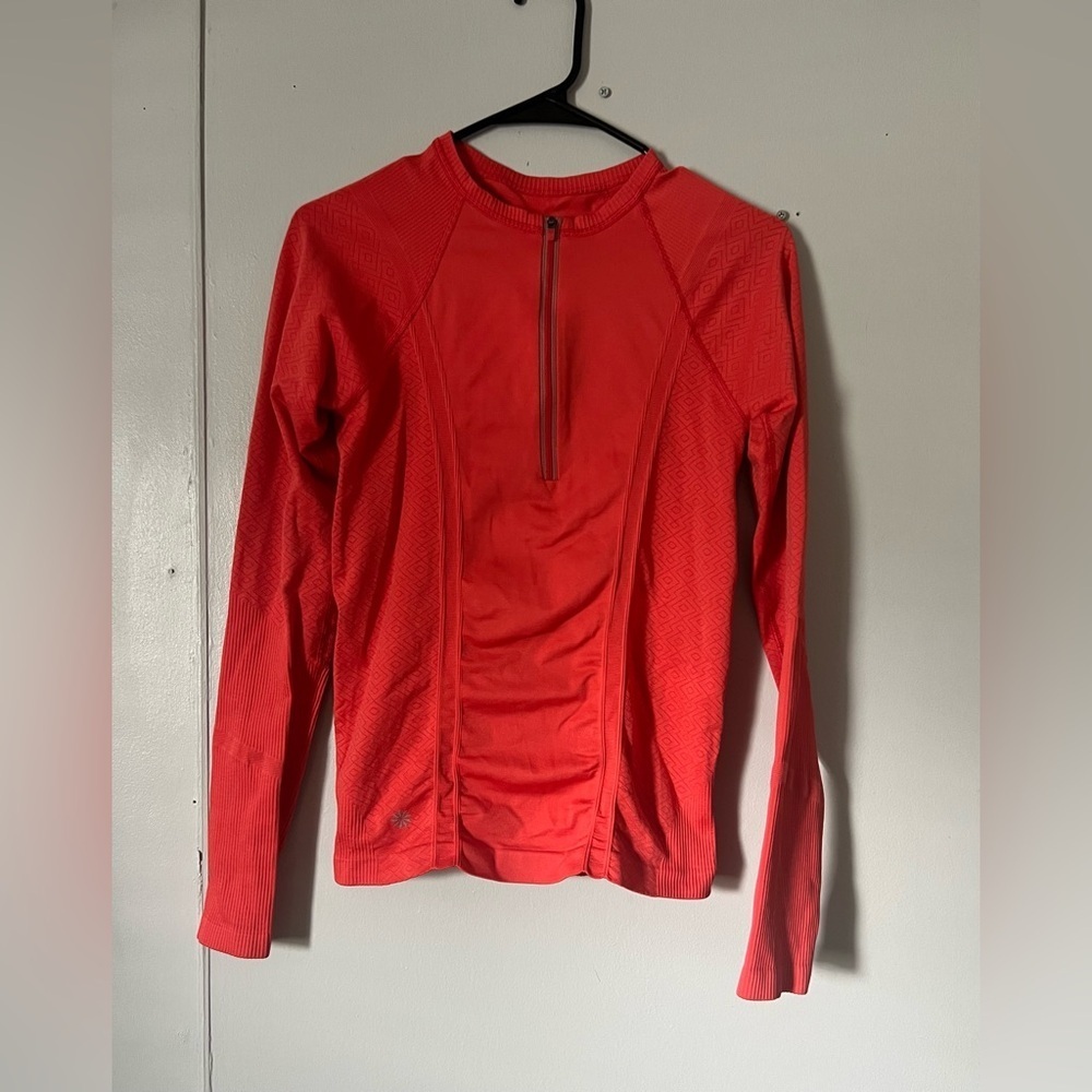 Athleta Red Quarter-Zip Sweatshirt